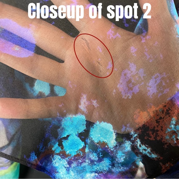 NWT Aidan by Aidan Mattox Black Draped Gown Silk Abstract Watercolor Blue Green - Picture 10 of 13